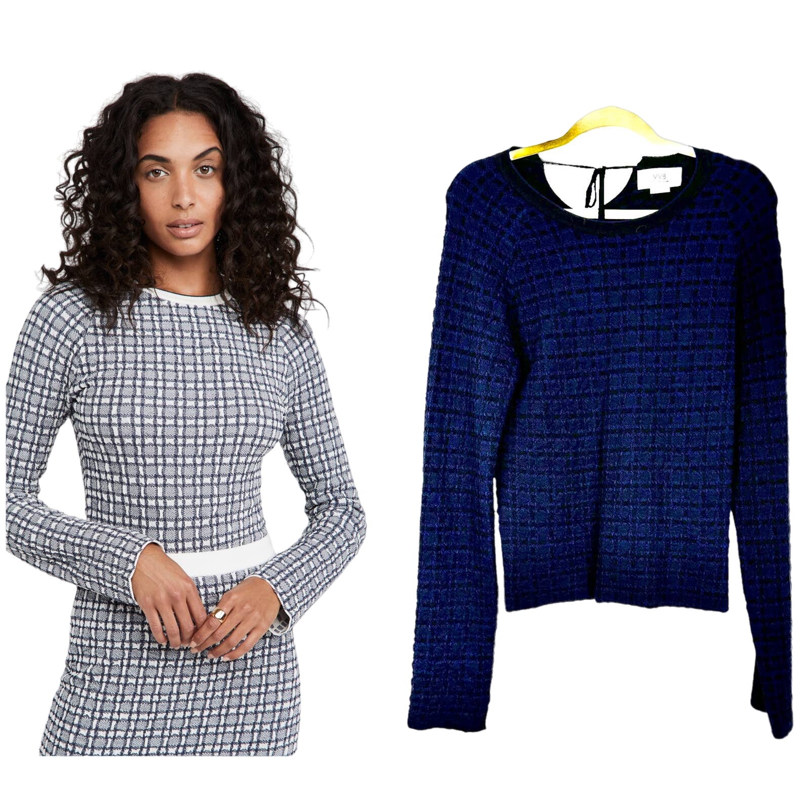 Vvb Victoria Beckham Nwot Slim Fit Stretch Jumper Sweater Size L Double Knit